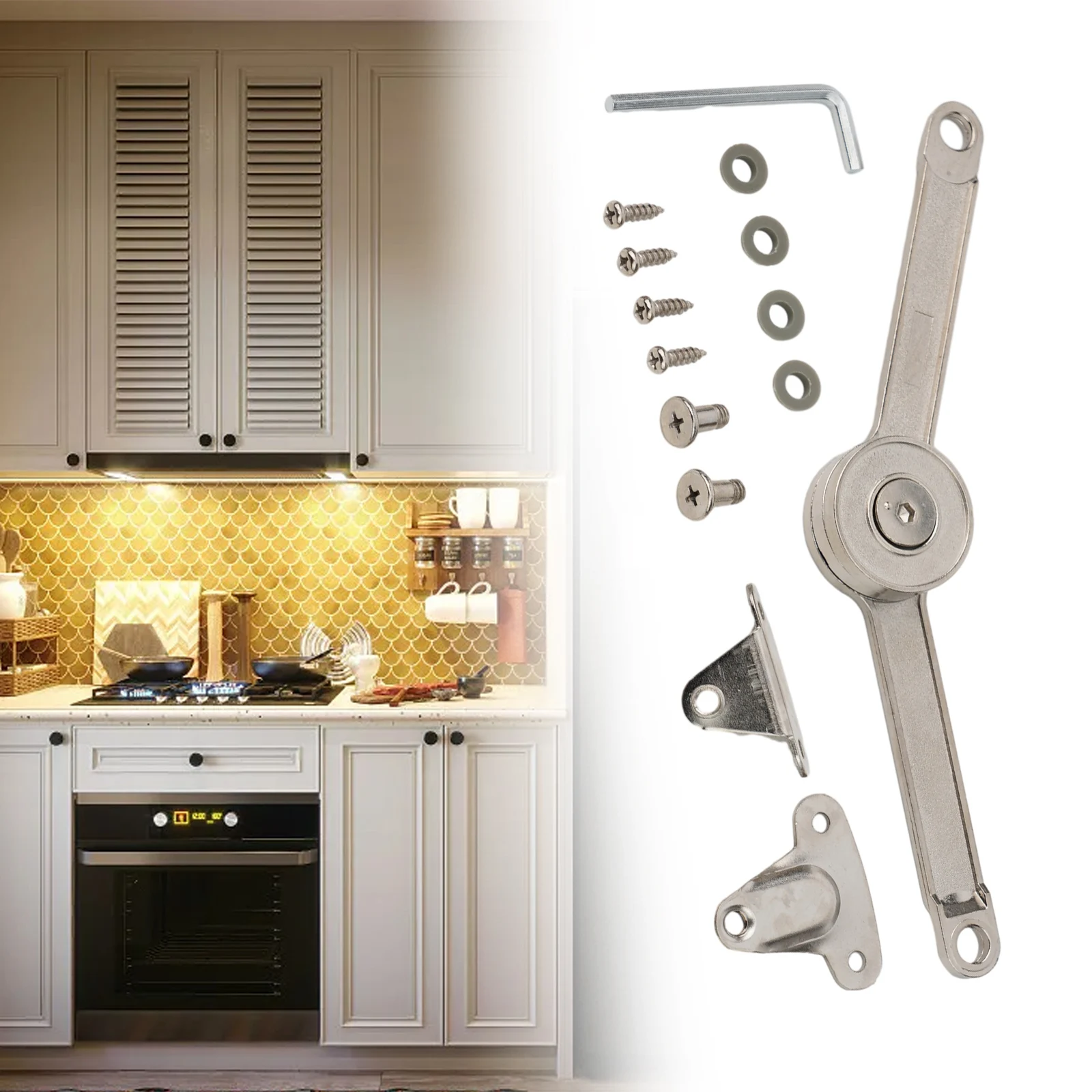 Cabinet Hinges Support Rod Home Furniture Tool Hydraulic Multi-angle Random Stop Silver Support Rod Adjustable
