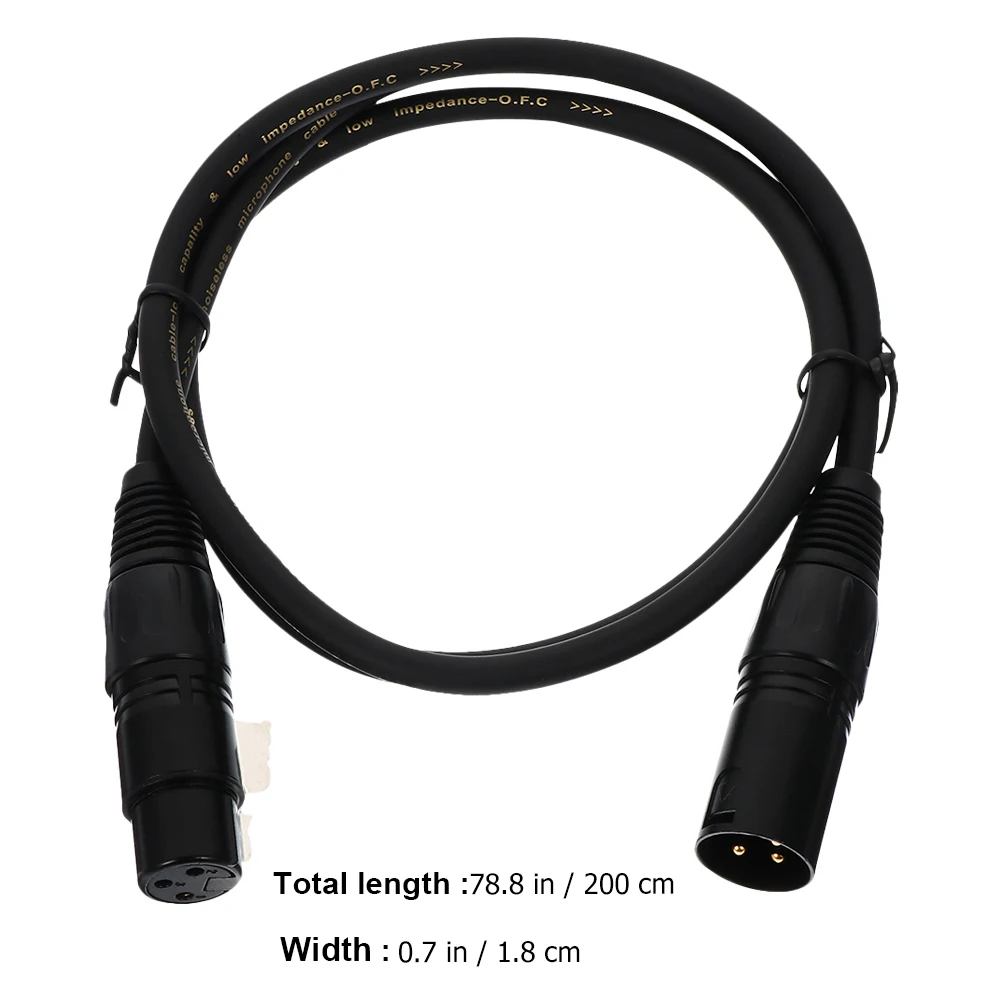 

2pcs Xlr Microphone Cable 2M Male To Female Mic Wire For Sound Card Power Amplifier Stable Connection Mixing Board Radio Station