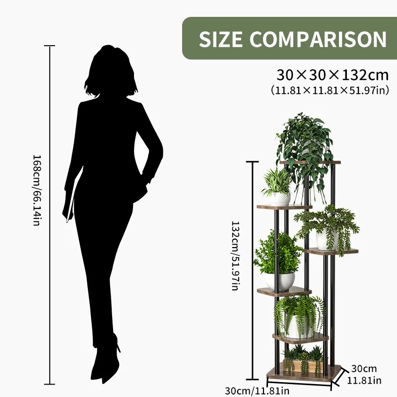 Factory Direct Compatible WithPlant Stand Stand for Flowers Wooden Storage Shelf 4/5/6 Tier Flower Shelf Planter Rack Indoor Dis