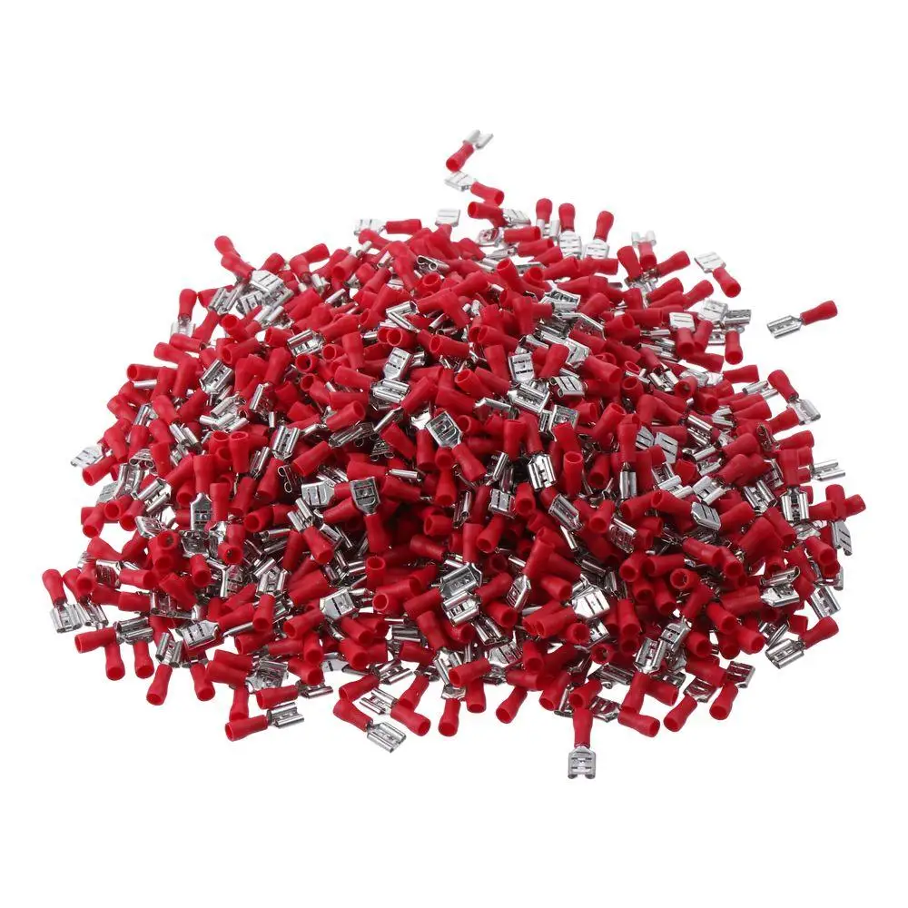 

1000PCS FDD1.25-250 Electrical Crimp Terminal 0.5-1.5mm² AWG 22-16 Insulated Spade Wire Connector Vinyl New