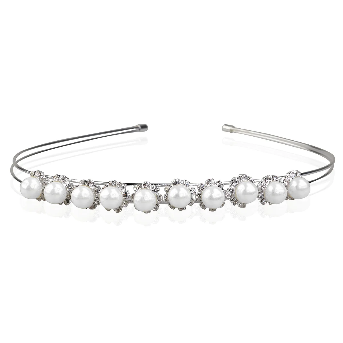 

Durable Hard Alloy Women's Pearl Tiara Headband for Wedding Bridal Prom Party Style Pearl Headband Bridal Tiara