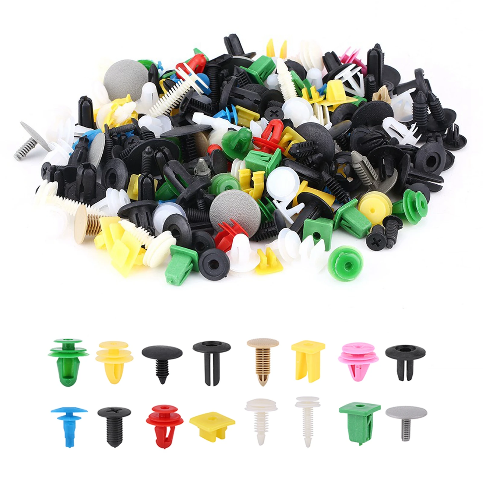 1000pcs Assorted Plastic Car Door Trim Clip Bumper Fastener Retainer Rivet Push Pin Kit