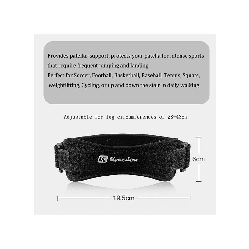 2 Pack Patella Knee Strap Adjustable Knee Brace Patellar Tendon Stabilizer Support Band for Knee Pain Relief Running Basketball