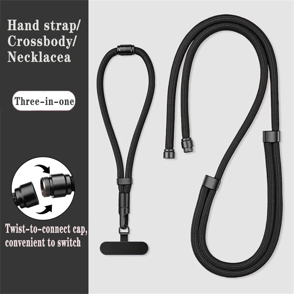 

Universal Mobile Phone Case Straps 3-in-1 Switchable Mobile Phone Lanyard Adjustable Length Anti-Lost Detachable Wrist Straps