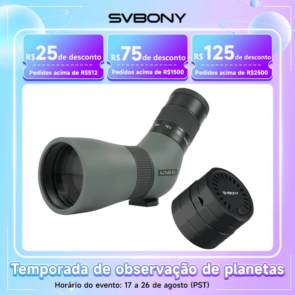 SVBONY Luneta 9-27x56 ED com Adaptador para Celular