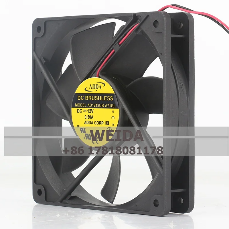 Chassis fan New ADDA AD1212UB-A71GL/A7BGL/A73GL 12025 DC12V 0.50A Large air cooling fan 120 x 120 x 25MM