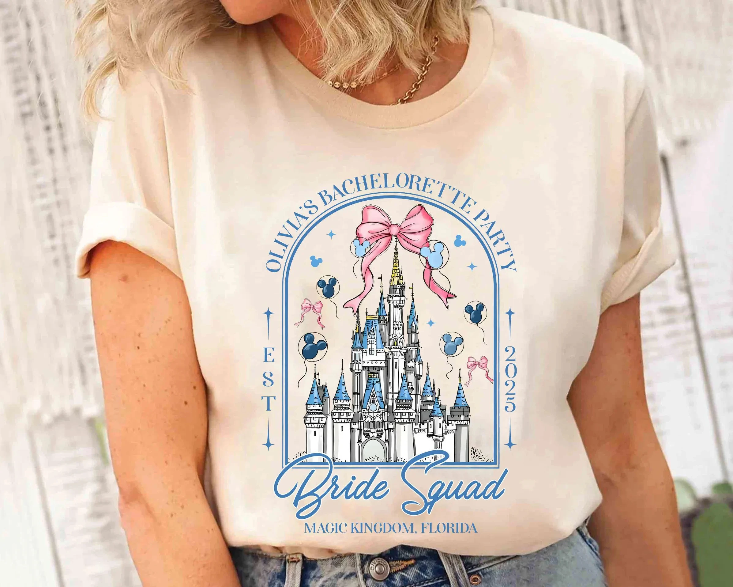 2025 الصيف موضة جديدة القلعة الزفاف مريحة القوس قميص الفردي حفلة تي شيرت الزفاف دش هدية سعيد تي شيرت حجم يصل #2