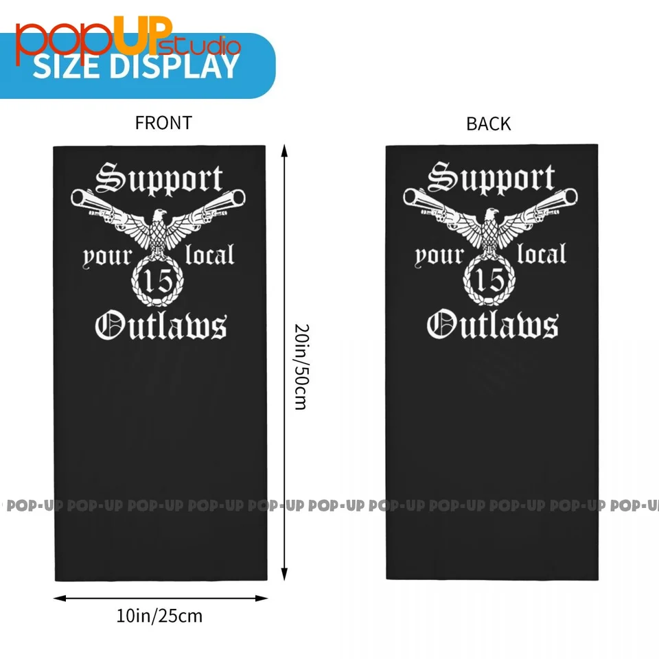 Outlaws Motorcycle Decal Sticker Set – Black & White – Support Your Local Outlaws – 2-Piece Lot