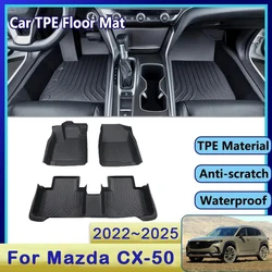 Auto Vloermat Voor Mazda CX-50 Cx50 Cx 50 Va 2022 2023 2024 2025 Luxe Waterdichte Modder Tapijt Tpe Voetpad Volledige Vloerkleed Accessoires