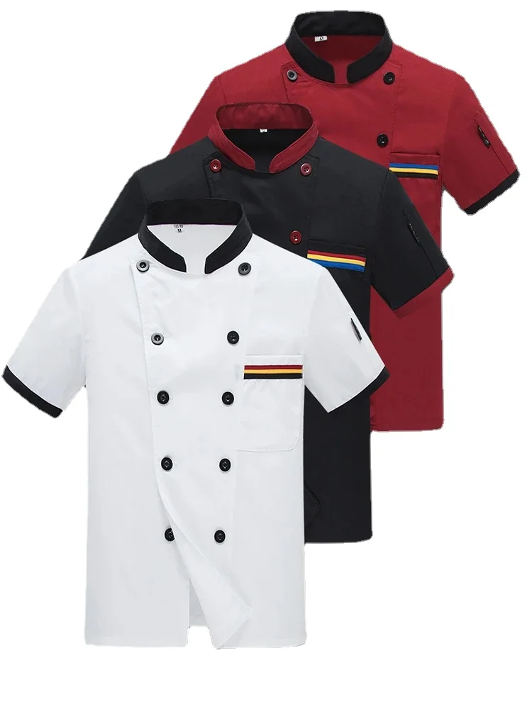Summer Catering Chef Work Clothes Short Sleeved  Long Sleeved Hotel Kitchen Chef Jacket Chef Uniform