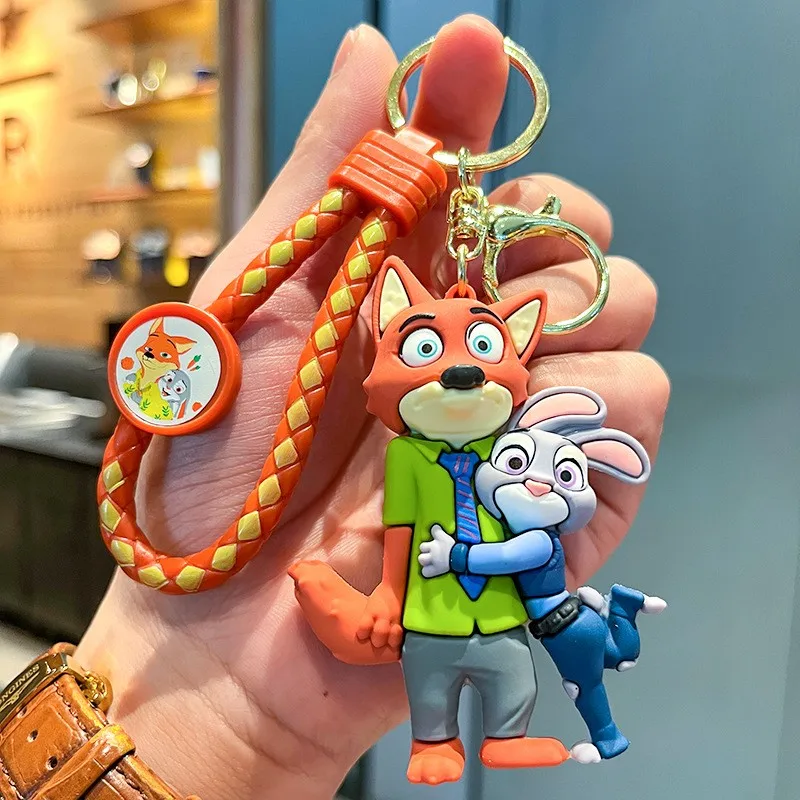 Disney Zootopia Giocattoli Durevoli Action Figures Keychian Judy Hopps Emmitt Otterton Uomo Donna Bambini Portachiavi per auto Ragazza Regalo di compleanno