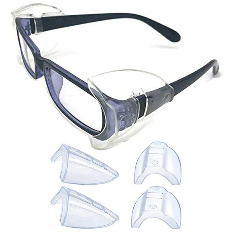 RISE-24 Pairs Safety Eye Glasses Side, Slip On Clear Side Shield For Safety Glasses- Fits Small To Medium Eyeglasses