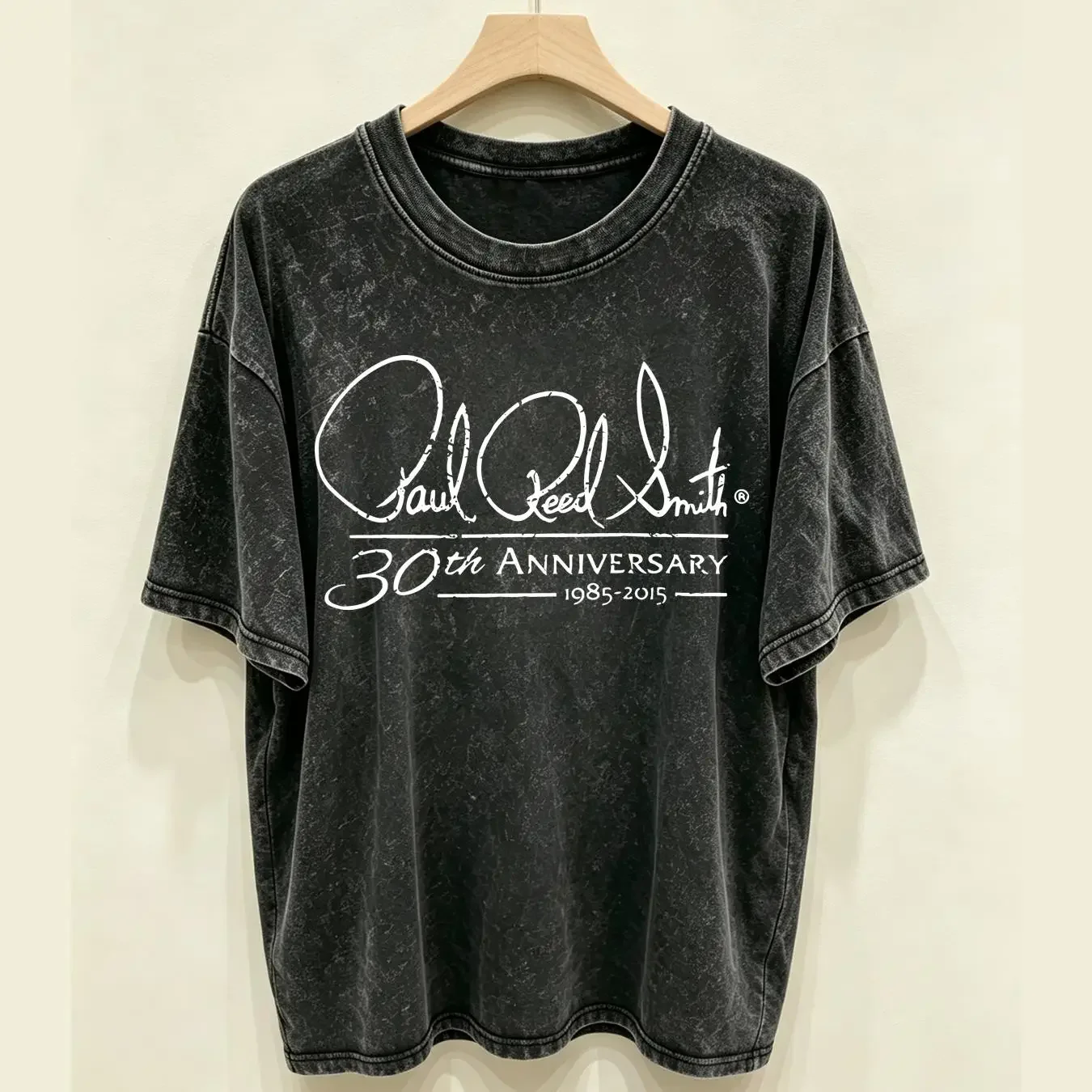 washed T Shirt 2015 Paul Reed Smith Men s Size 2XL Black 30th Anniversary Guitar 1778 vintage Washed Casual Soft Stylish