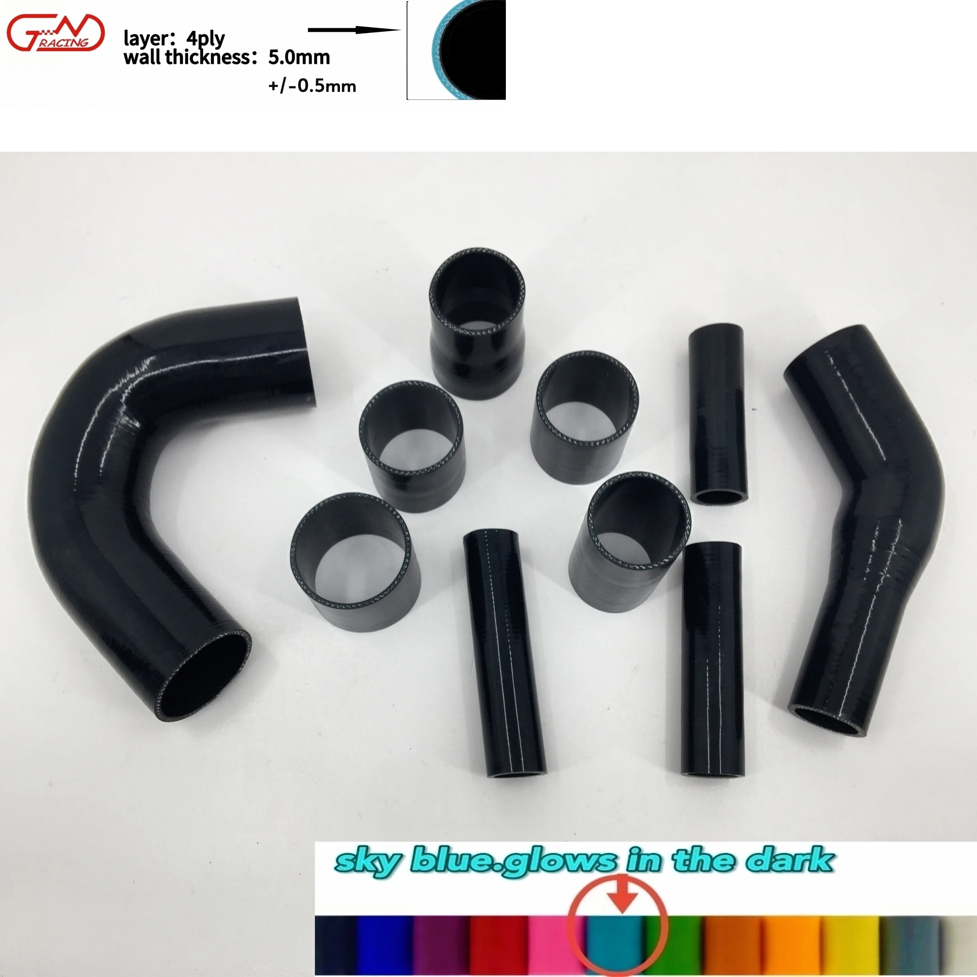SILICONE INTERCOOLER PIPE HOSE KIT FOR 2008-2015 MITSUBISHI lancer EVO 10/X 4B11T CZ4A view 4