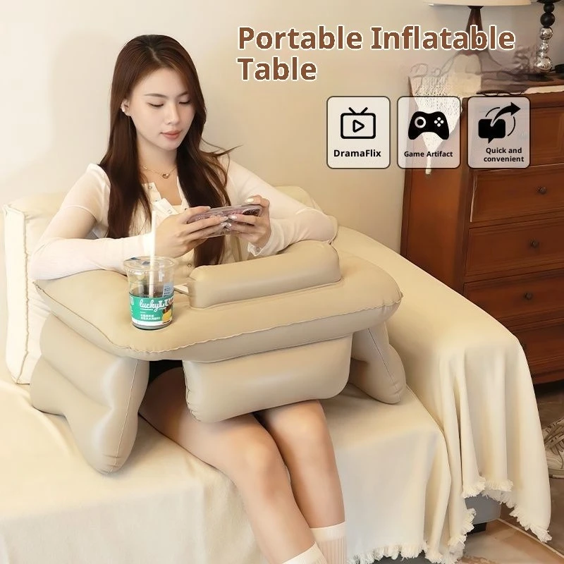 

Foldable Bed Desk Aerated Portable Laptop Table Pneumatized Car Travel Study Lightweight Adjustable Multi Angle Notebook Stand