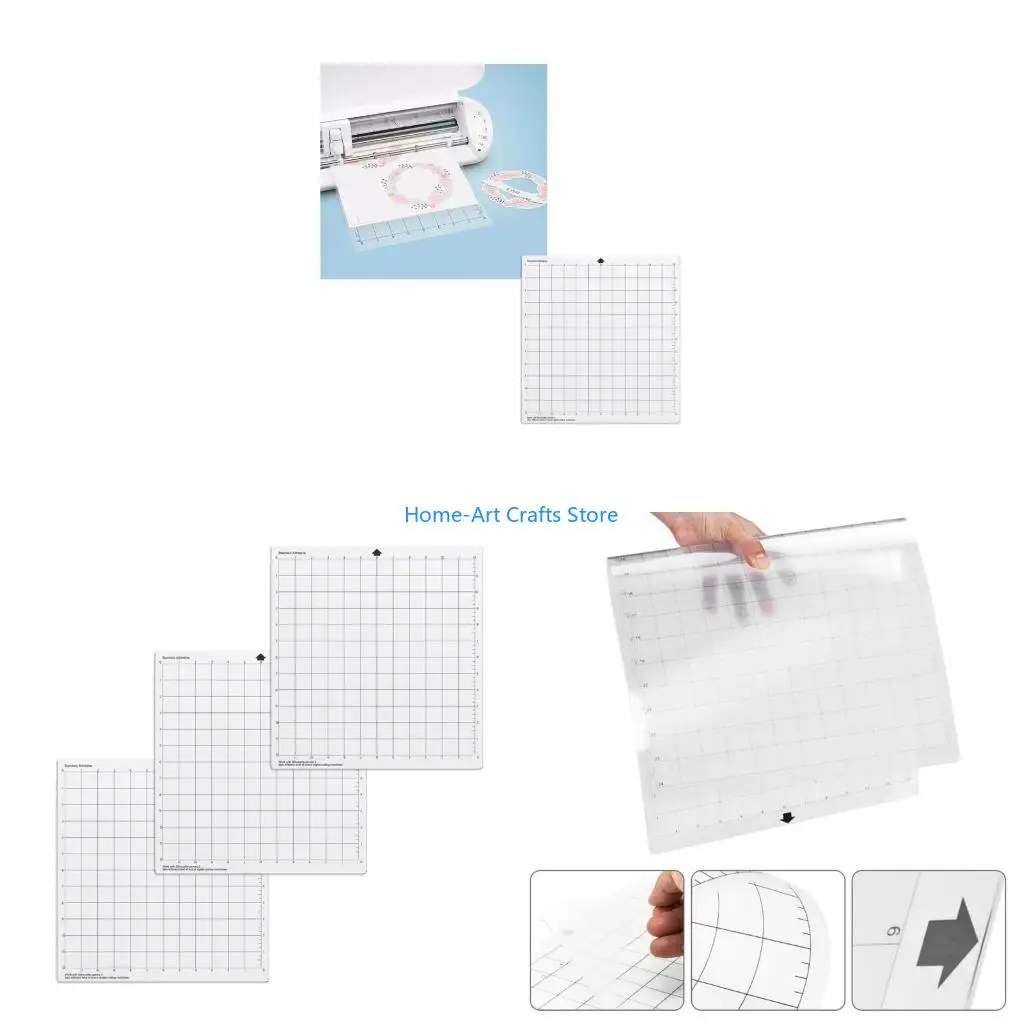 Y3NA 3 Sheets Cutting Mats for Silhouettes Cameo Adhesive Quilting Cricket Cut Mats