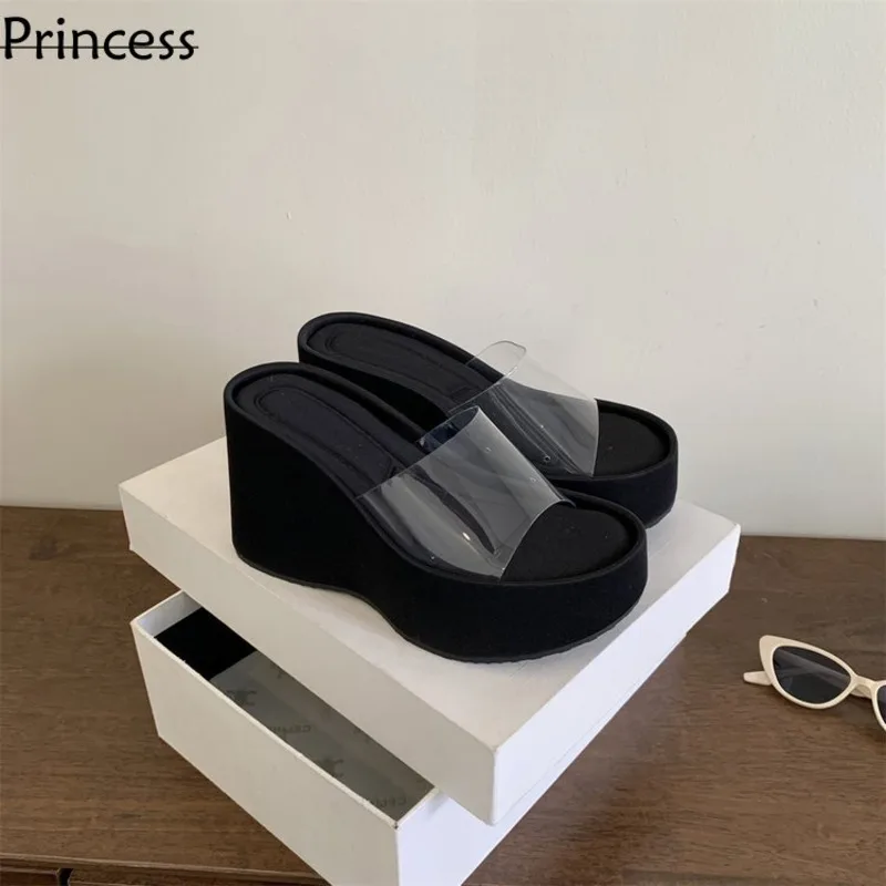 

Summer Dew Toe Casual With Elevated Thick Sole Waterproof Platform Women's Sandals Korean Style Beach Shoes Fashion One Word