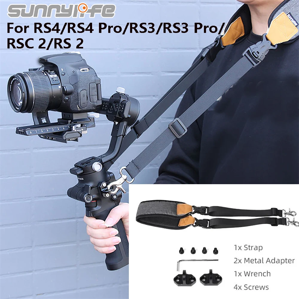 

Sunnylife Durable Lanyard Neck Strap for DJI RS4/RS4 Pro/RS3/RS3 Pro/RSC 2/RS 2, for Ronin-SC/Ronin-S Handheld Gimbal Stabilizer