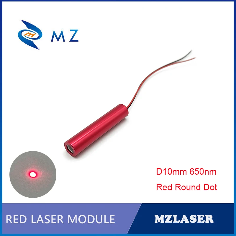 

Red Round Dot Laser Hot Selling Compact D10mm 650nm 5mw Spot Size D6mm at 20MLaser Diode Module Glass Lens Industrial Grade