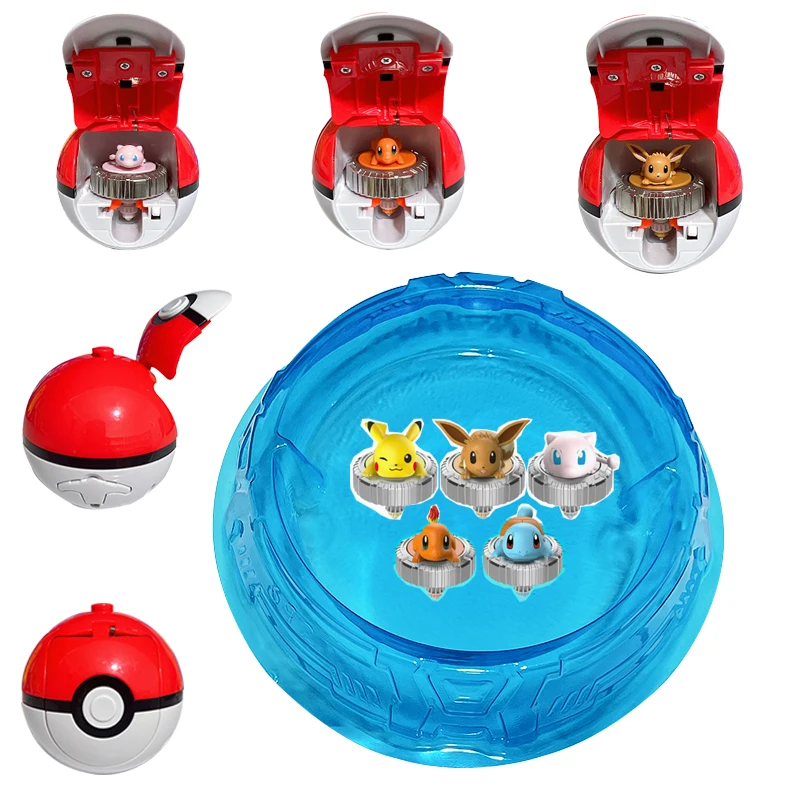 Pokemon Launcher Gyroscope Rotating Children\'s Arena Toy Set Pikachu Battle Plate Pok é Ball Boy Birthday Christmas Gifts