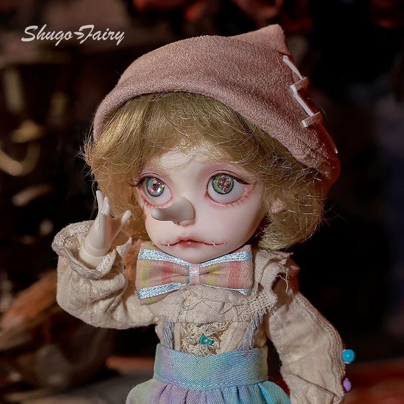 Cuerpo de tortilla para cachorro, mago de circo Retro BJD 1/6 con nariz a presión, marioneta de resina Shugafairy, conjunto completo de muñeca artística