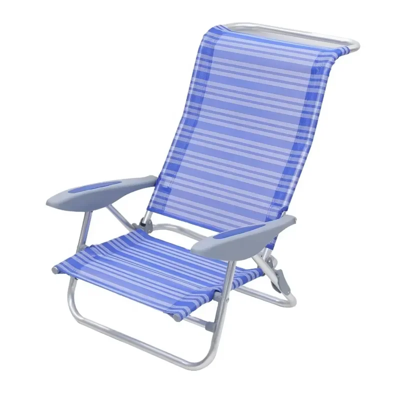 for  Custom  Comtable Lightweight Eco-Friendly Folding Aluminum Beach Chair 5 Positions Adjustable Low Seat High