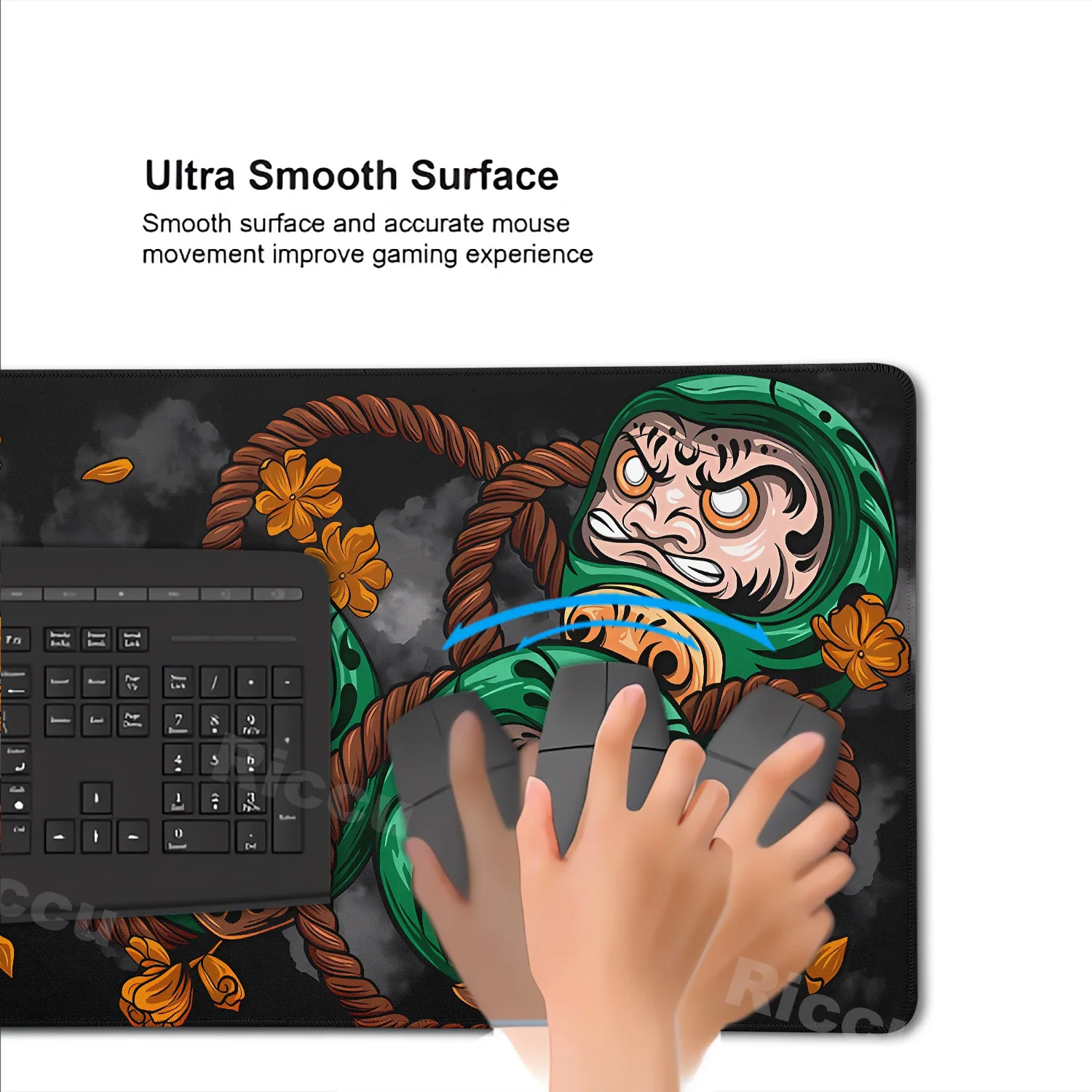 داروما ماوس الوسادة دارما لوحة المفاتيح توسيع منصات الكمبيوتر الألعاب بهلوان عدم الانزلاق ألعاب الملحقات XXL الفن مكتب الحصير السجاد الياباني