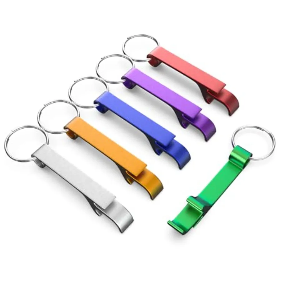 

6 Pack Bottle Opener Keychain Set Colorful Aluminum Alloy Beer Bottle Openers Small Lightweight Keychain Opener for Beer Soda a