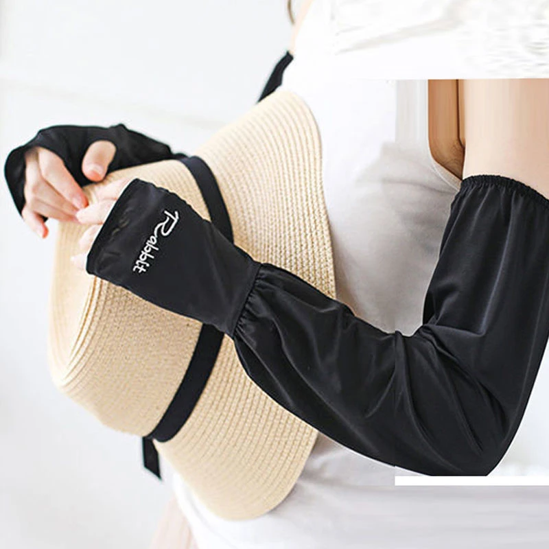 Sun Protection Cooling Ice Sleeves Anti-UV Silk Arm Cover For Men Women Light And Loose Breathable Ice Sleeves Outdoor Summer