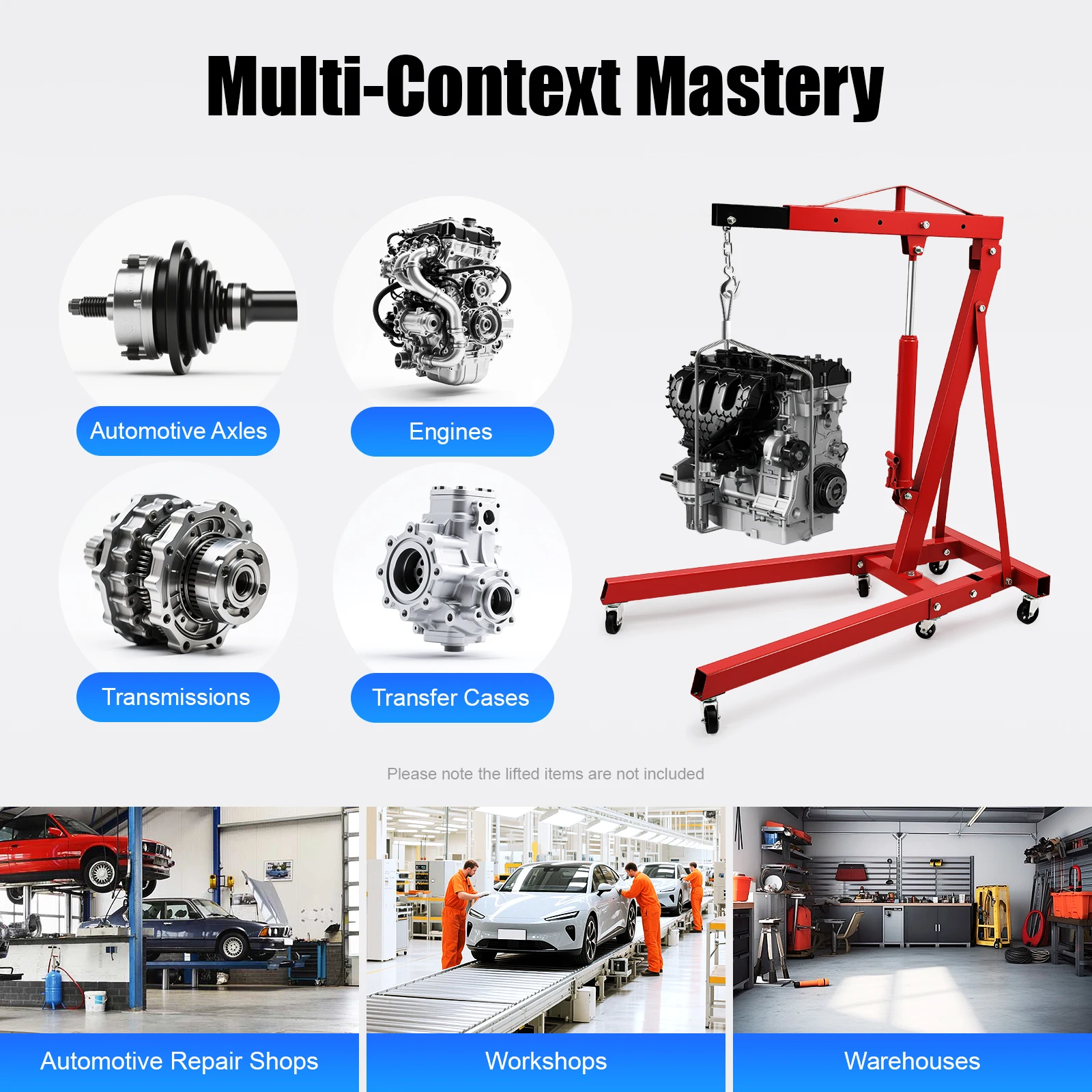 2T Folding Hydraulic Crane, En - Engine Hoist Crane 评论和价格