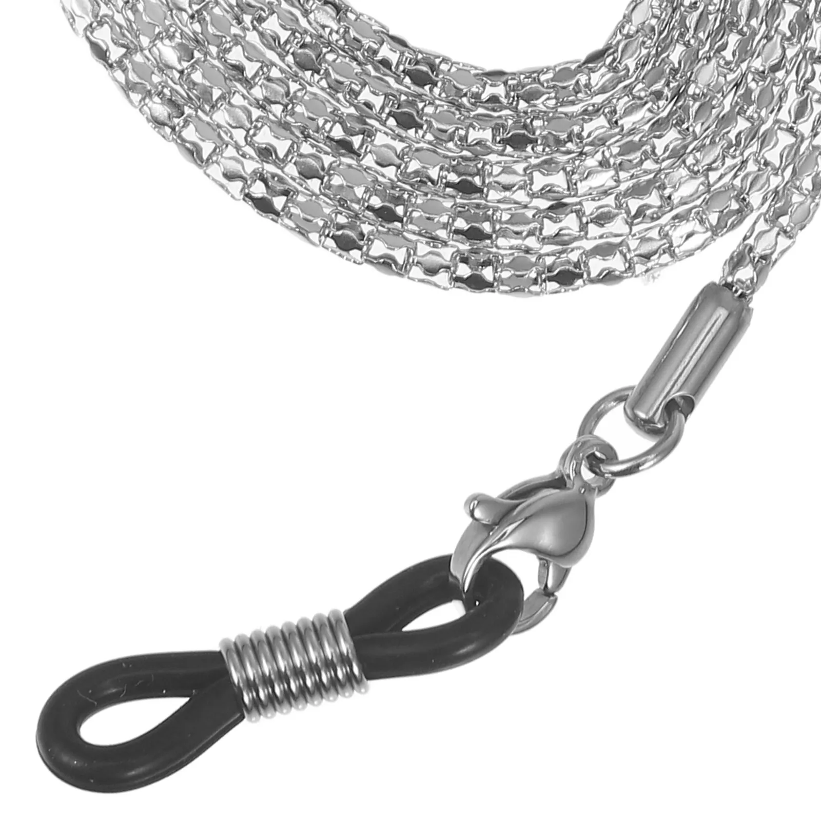 Stainless Steel Delicate Snake Eyeglass Chain Neck Strap Non-Slip Adjustable Rubber Ends Eyeglass Holder Sunglasses Cord