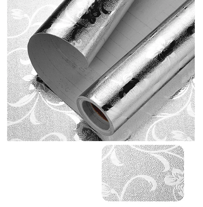 Küchen-Aufkleber Selbstklebende Aluminiumfolie Anti-Öl Wasserdichte Tapete für Arbeitsplatten Schubladen Schränke Regale – Detail 10