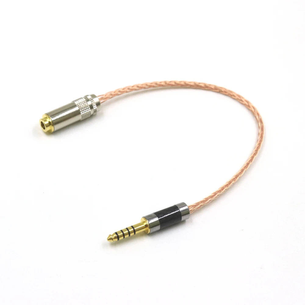 New 4.4mm Female to 4.4mm Balanced Audio Adapter Male Conversion Cable Earphone 8 Core Balanced Audio Cable