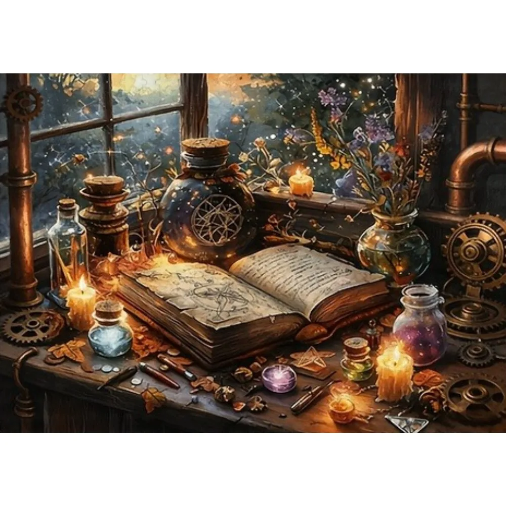 The Magic Potion Bottle And The Magic Book Jigsaw Puzzles High Quality Stress-Relieving And Fun Family Game Best for Gift Giving