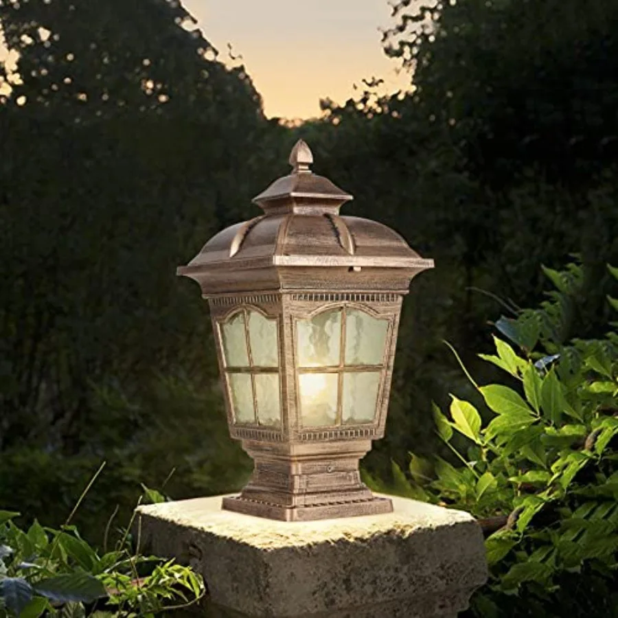 

Outdoor Column Lights IP65 Waterproof Pillar Lights Outdoor Post Lights Fixture Glass Aluminum Antirust Column Lamp for Garage