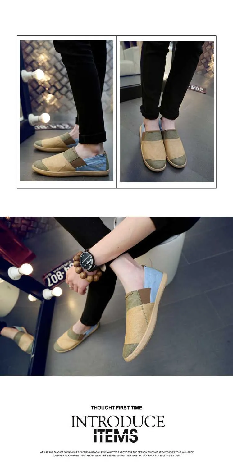 Espadrilles homme toile mocassins été confortables