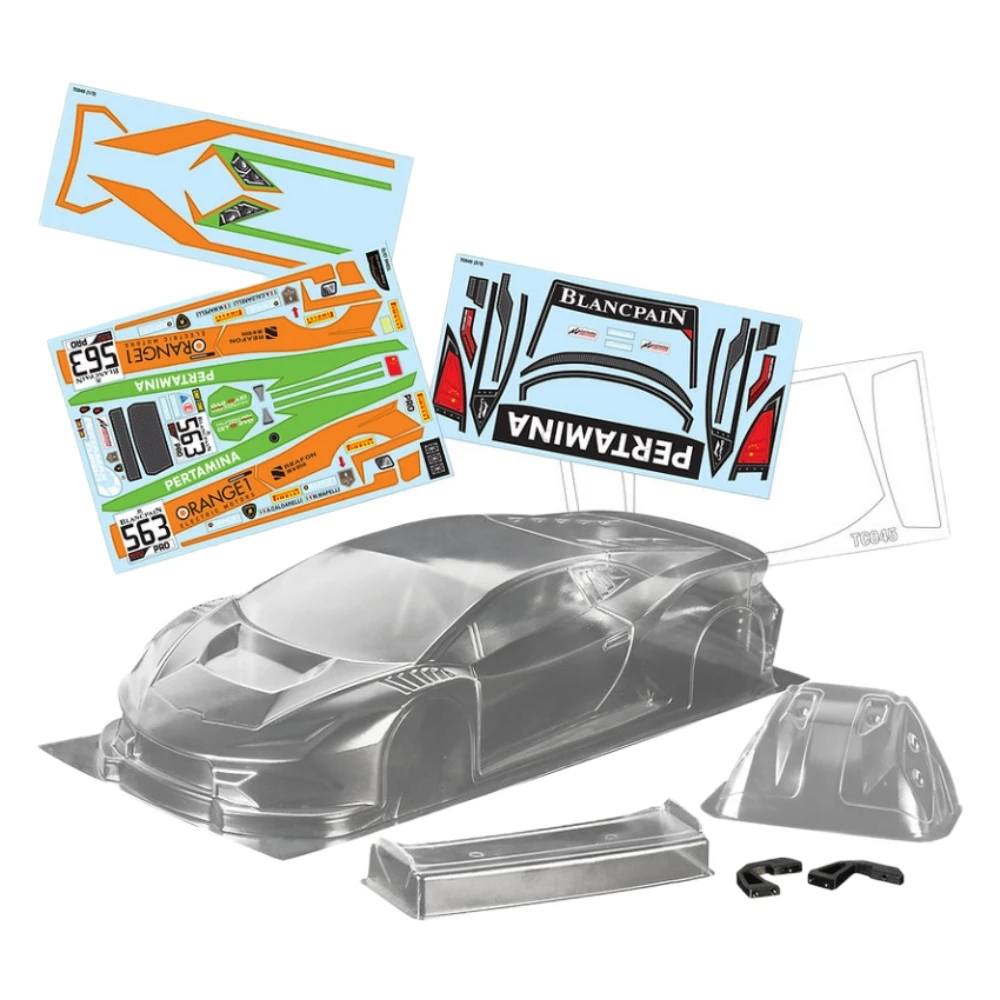 

1/10 Huracan GT Lexan Body с задним крылом + ковшо для фонаря подходит для шасси Tamiya TT01/TT02 Kyosho fazer MST FMX Колесная база 257 мм