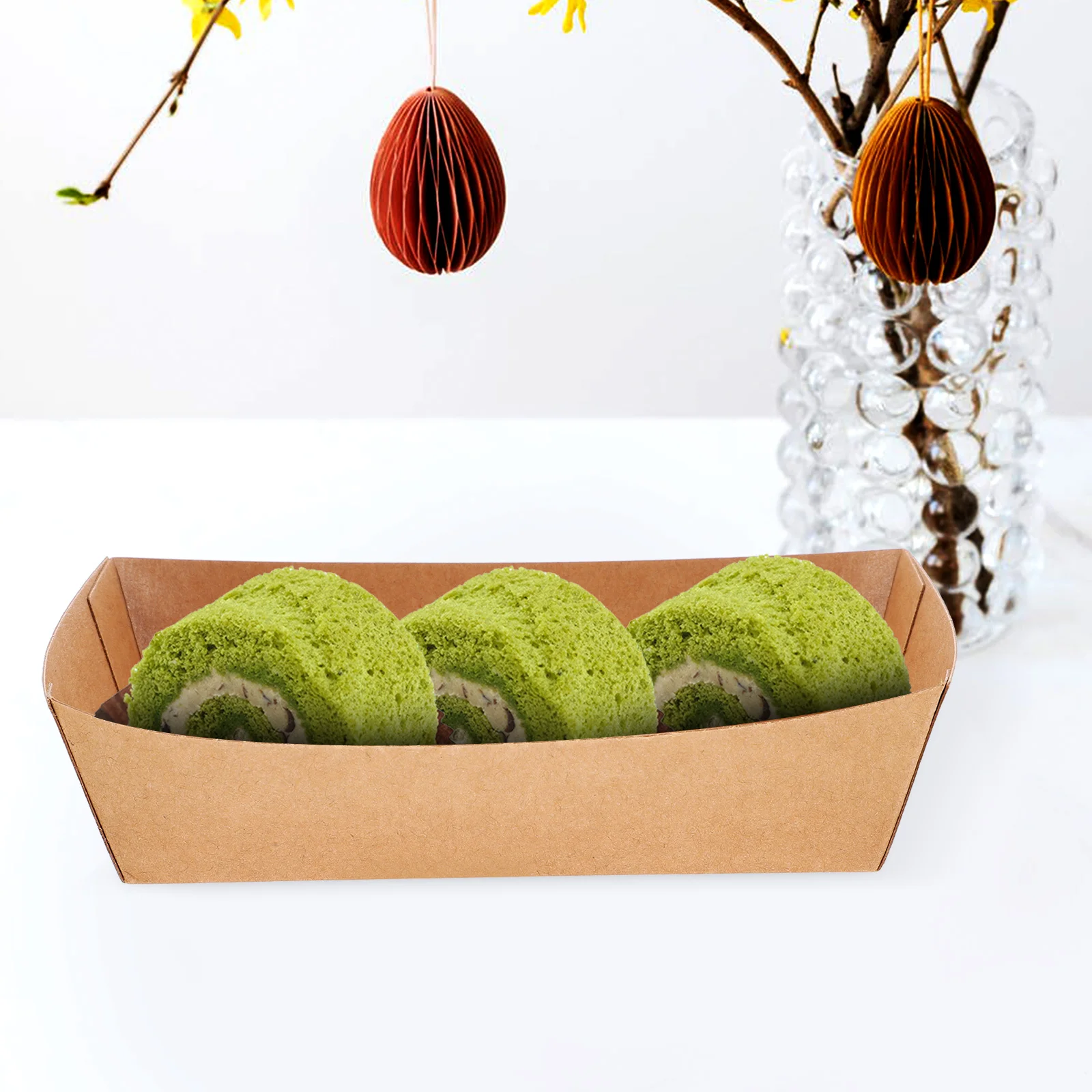 100 шт. одноразовые бумажные лотки для лодок, тарелки для закусок, сервировочные лодки для суши, большая емкость, закуски, одноразовые сервировочные подносы