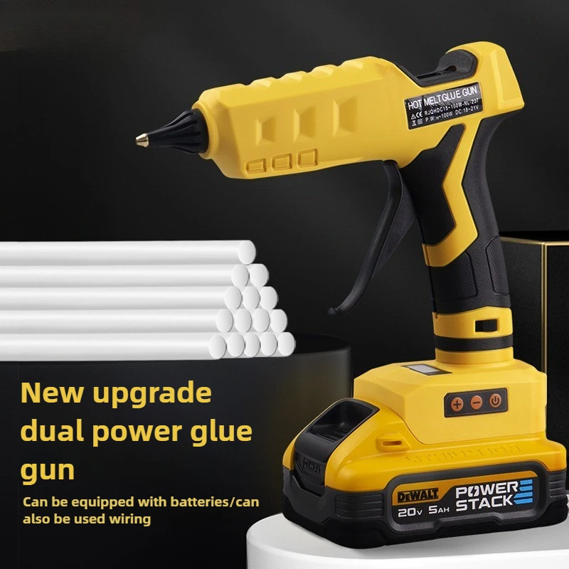 Lithium Battery Hot Melt Glue Gun Wireless Digital Display Adjustable Temperature Single Power Supply Hot Air Gun