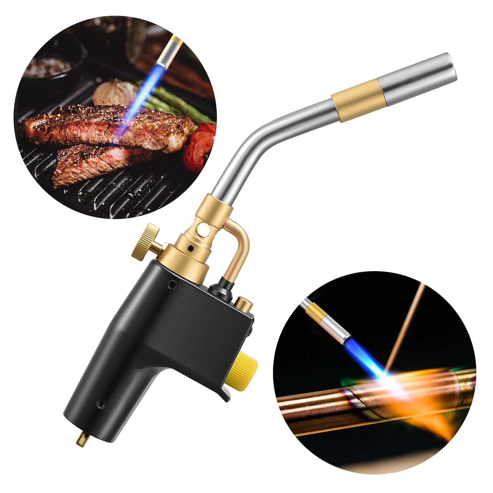 MAPP propane torch, barbecue welding torch, propane welding torch, sturdy pipeline welding torch with piezoelectric ignition, us