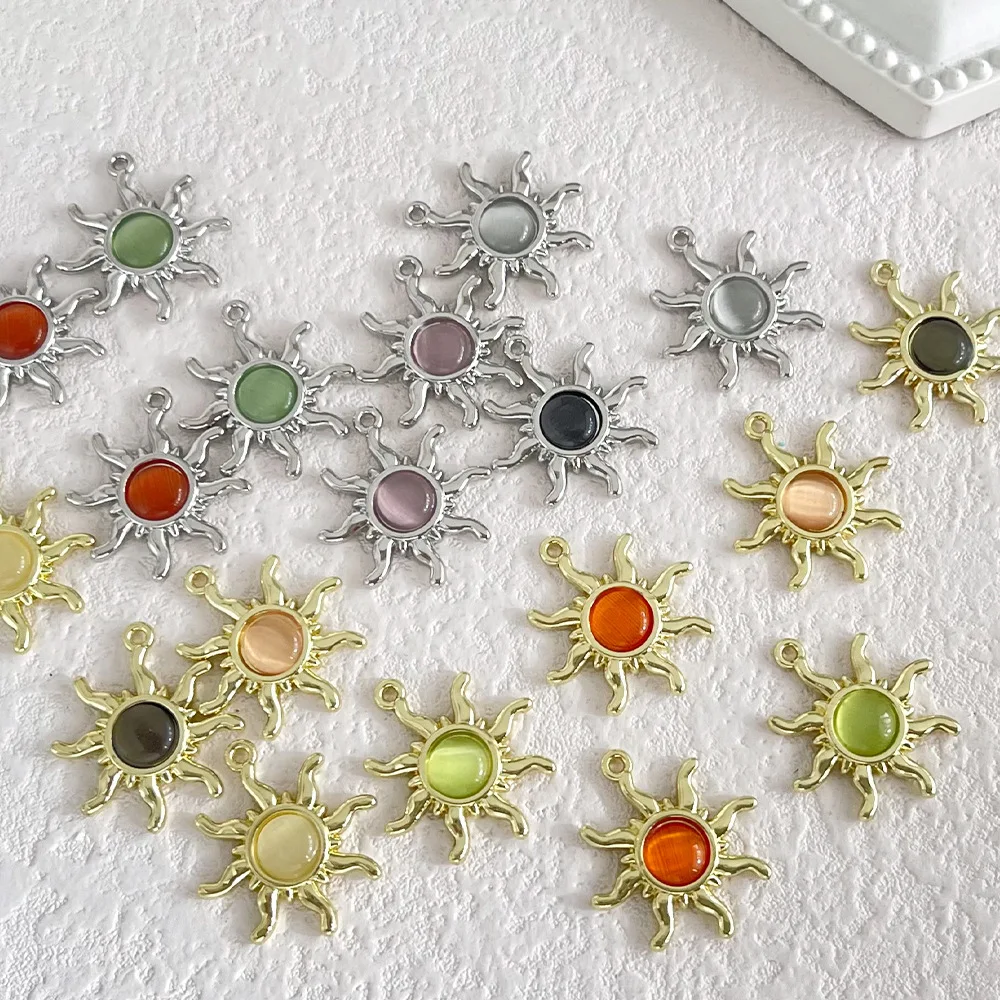 

50pcs Handmade Sunflower Jewelry Pendants Golden Silvery Color Necklace Earrings Pendant Connectors Diy Jewelry Making Findings