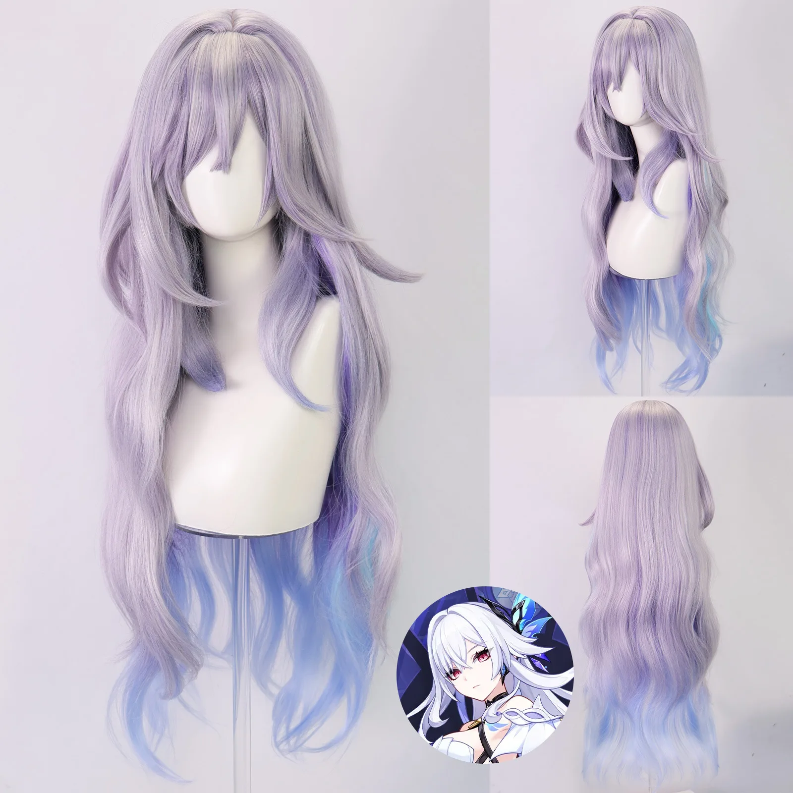 

Skirk Wig Game Genshin Impact Skirk Cosplay Wig Blue Purple Gradient Long Hair Halloween Carnival Party Wigs for Women Girls