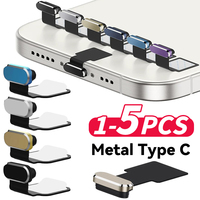 Self Adhesive Metal Type C Dust Plugs Anti-Lost Dust Plugs Type C Charging Port Protector Caps Stoppers for IPhone 16/15 Series