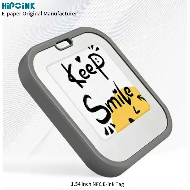 Photo tag e-ink waterproof smart wireless keychain 1.54 inch e-paper passive NFC powered e-ink 4-color display