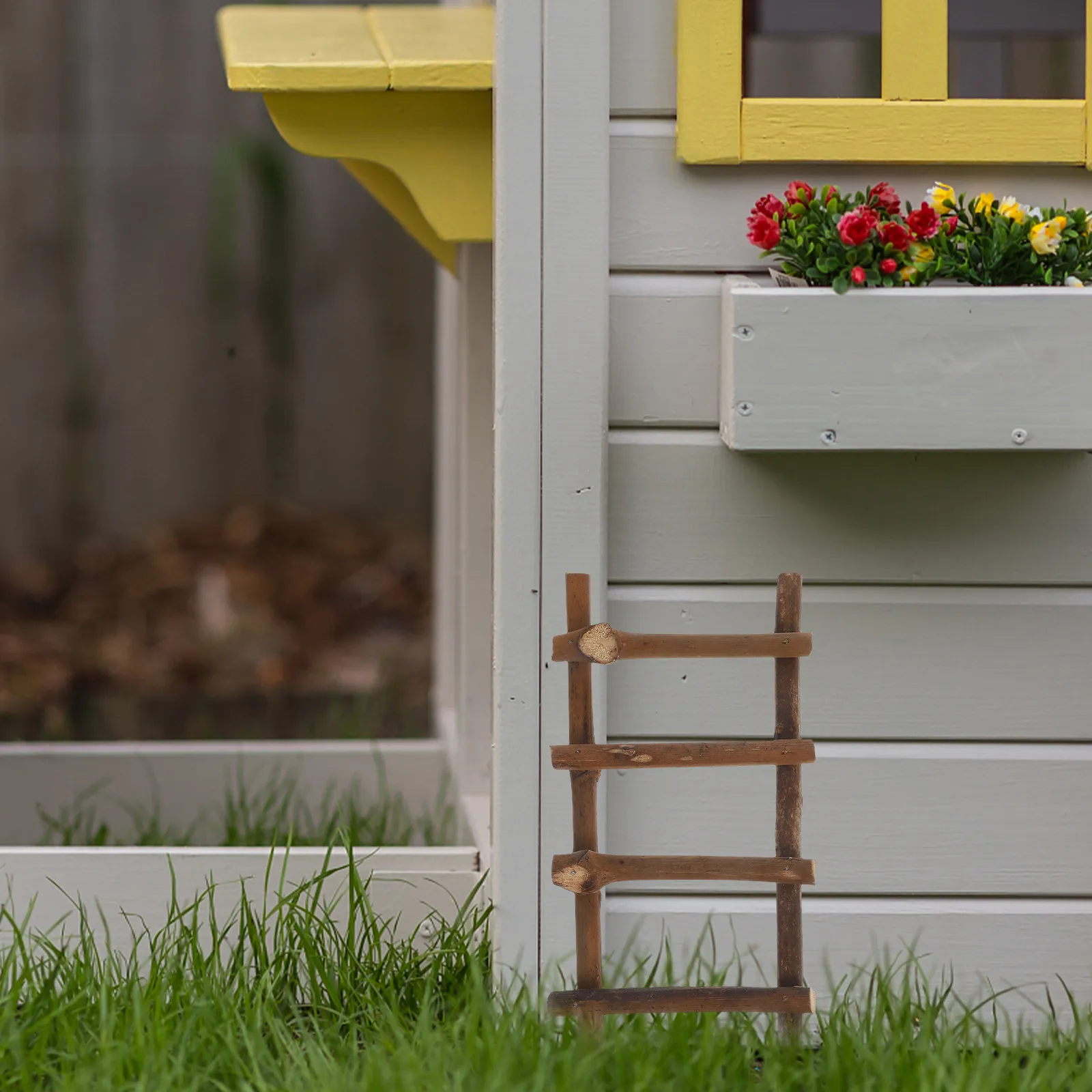 

2Pcs Micro Landscape Ladder Natural Rattan Mini Step Ladder for Garden Ornament Prop DIY Fairy Garden Decor Crafting Accessories