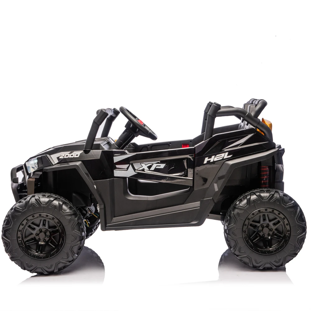 24V 2-Seater Kids Ride-On UTV 4WD Four-Wheel Suspension Headlights Power Display Storage Space Included Shovel Bluetooth age 3+