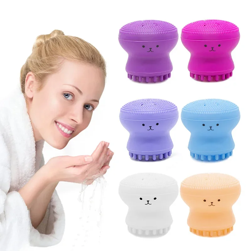 Octopus Facial Brush Octopus with Sponge Cleaning Brush Facial Cleaner Brush Small Octopus Facial Skin Care