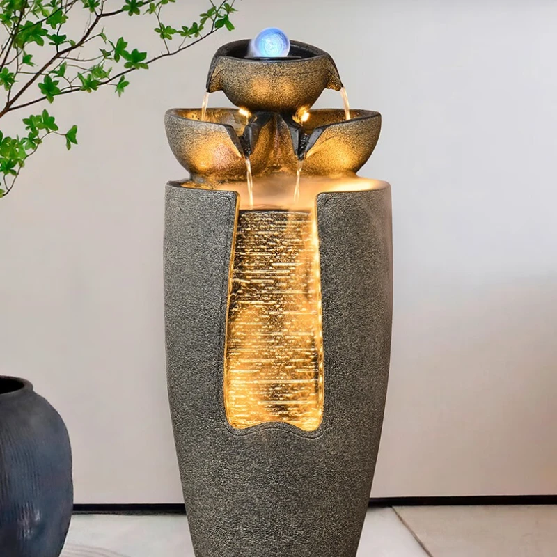 Flowing water ornament circulating water living room entrance office feng shui ball landscape