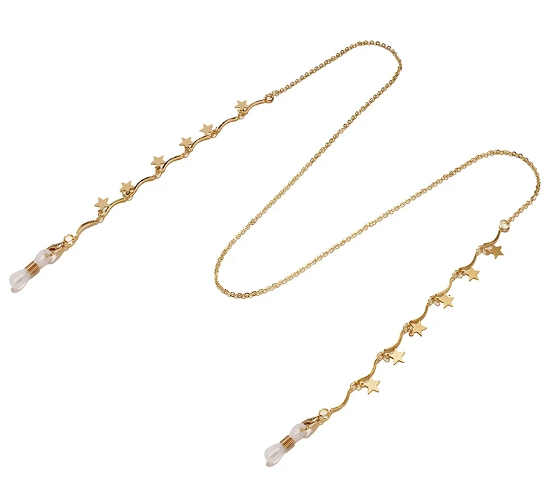 2022 neue Perlen Sonnenbrillen Ketten Gold Stern Brillen Ketten Frauen Sonnenbrillen Halter Halskette Brillen halter Zubehör – Detail 8