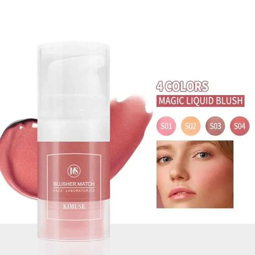 Kimuse Multifunctionele Vloeibare Face Blusher Contour Langdurige Wangvloeistof Blush Cream Natuurlijke Vrouwen Make-Up Cosmetica Matte V5f4